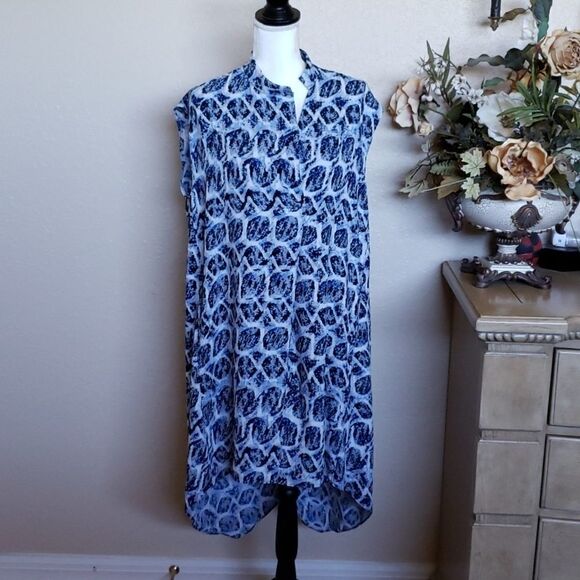 Rachel Roy Dress Blue White Shift - Picture 1 of 14